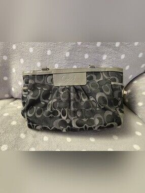 Coach Black Signature Canvas Shoulder Bag